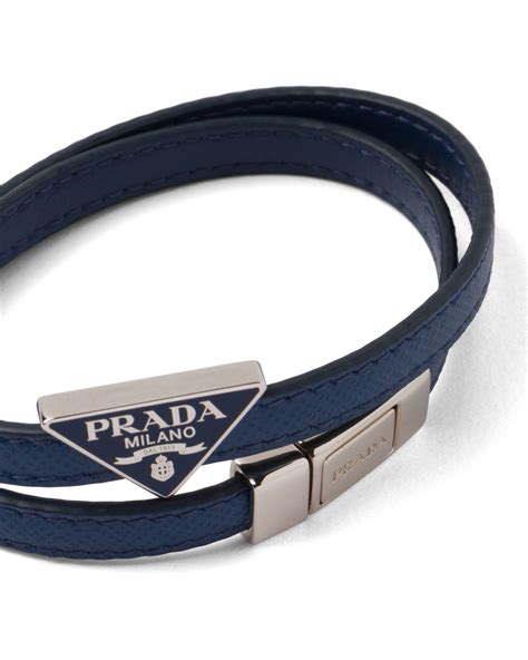 prada jewelry men|Prada men's leather bracelet.